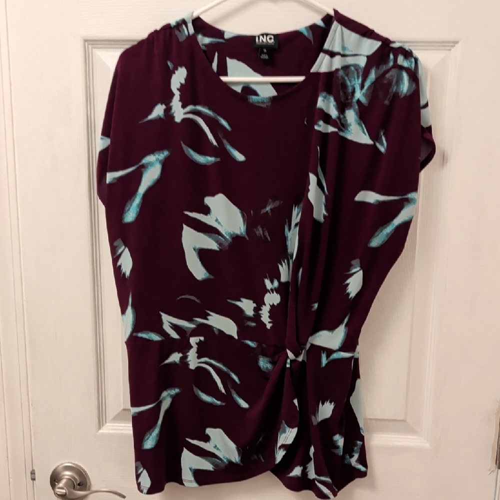 INC International Concepts Women's Purple and Blue Top